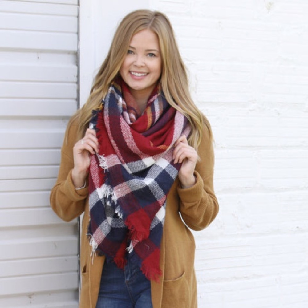 Oversized Tartan Scarf- blanket scarf